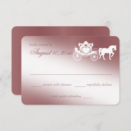 Fairy Tale Carriage Response Kaart (Voorkant / Achterkant)