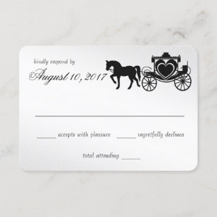 Fairy Tale Carriage Silver Response RSVP Kaartje