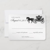 Fairy Tale Carriage Silver Response RSVP Kaartje (Voorkant)