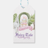 Fairy Tale Castle and White Horse Waterverf Cadeaulabel (Voorkant)