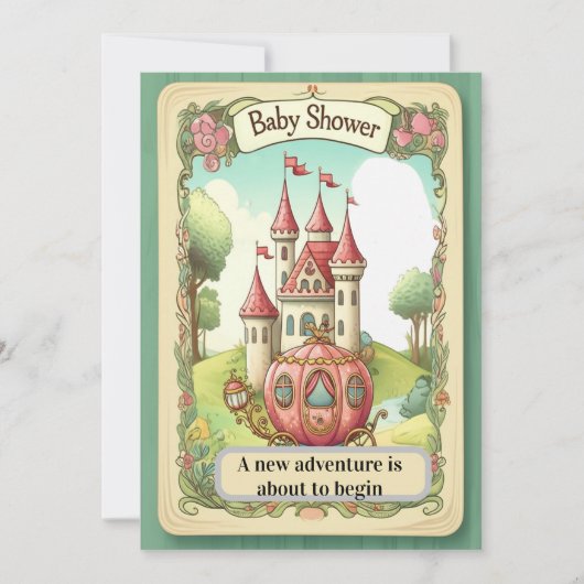 Fairy Tale Castle Baby Shower Invitation Kaart (Voorkant)