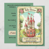 Fairy Tale Castle Baby Shower Invitation Kaart (Voorkant / Achterkant)