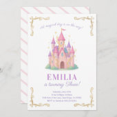 Fairy Tale Castle Birthday Party Invitation Kaart (Voorkant / Achterkant)