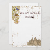 Fairy Tale Castle Invitation Save The Date (Voorkant / Achterkant)