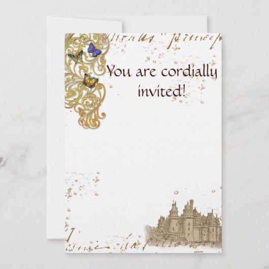Fairy Tale Castle Invitation Save The Date (Voorkant)