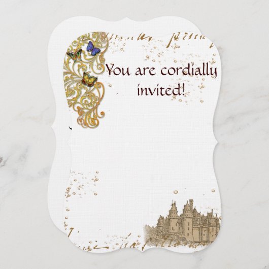 Fairy Tale Castle Invitation Save The Date (Voorkant / Achterkant)