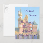 Fairy Tale Castle Save The Date Kaart (Voorkant / Achterkant)