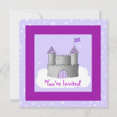 Fairy Tale Castle Thmed Child Birthday - Paars Kaart (Achterkant)