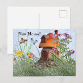 Fairy Tale Cottage and Flowers Nieuw Huis Briefkaart (Voorkant / Achterkant)