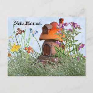 Fairy Tale Cottage and Flowers Nieuw Huis Briefkaart