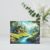 Fairy Tale Cottage by the River  Briefkaart (Staand voorkant)