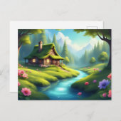Fairy Tale Cottage by the River  Briefkaart (Voorkant / Achterkant)
