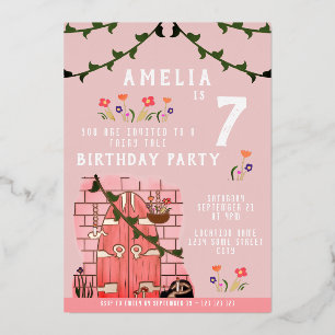 Fairy Tale door Girl Birthday Party Gold Folie Uitnodiging