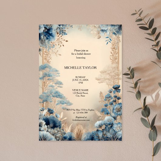 Fairy Tale Enchanted Forest Lotus Floral Bridal Kaart