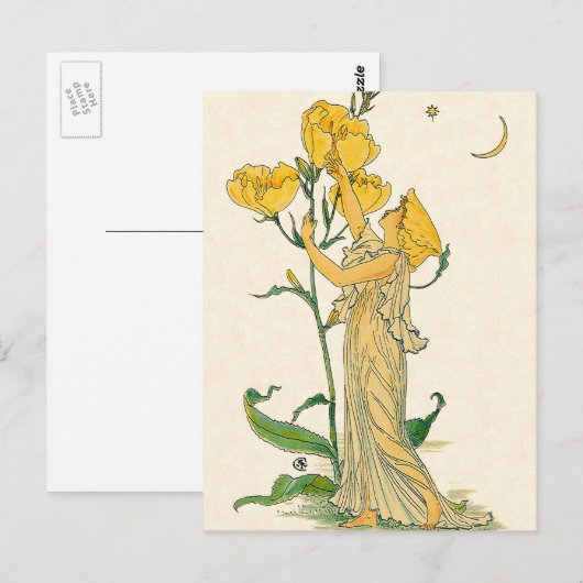  Fairy Tale, Evening Primrose, Walter Crane Briefkaart (Voorkant / Achterkant)