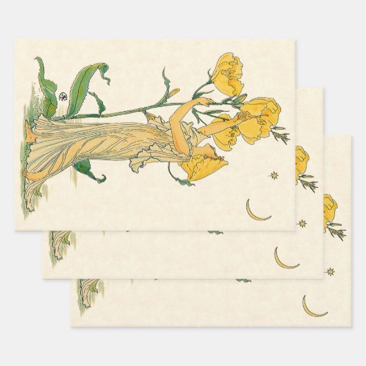  Fairy Tale, Evening Primrose, Walter Crane Inpakpapier Vel (Set)