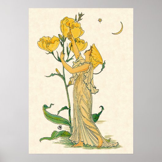 Fairy Tale, Evening Primrose, Walter Crane Poster (Voorkant)