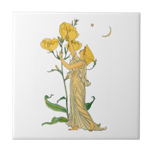  Fairy Tale, Evening Primrose, Walter Crane Tegeltje (Voorkant)
