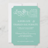 Fairy Tale EverAfter Mint Green Wedding Invitation Kaart (Voorkant)