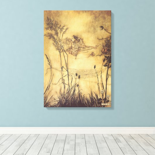  Fairy Tale, Fairy's Tightrope van Rackham Canvas Afdruk (Insitu (Houten vloer))