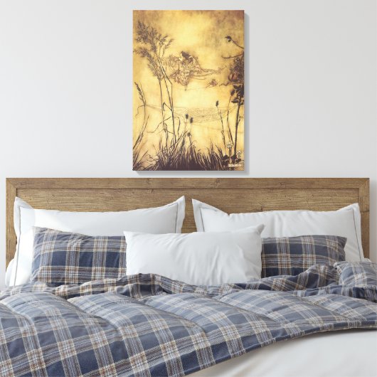  Fairy Tale, Fairy's Tightrope van Rackham Canvas Afdruk (Insitu (Slaapkamer))