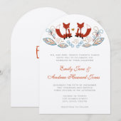 Fairy Tale Forest Fox Wedding Invitation Kaart (Voorkant / Achterkant)
