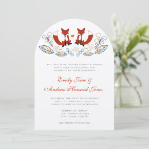 Fairy Tale Forest Fox Wedding Invitation Kaart