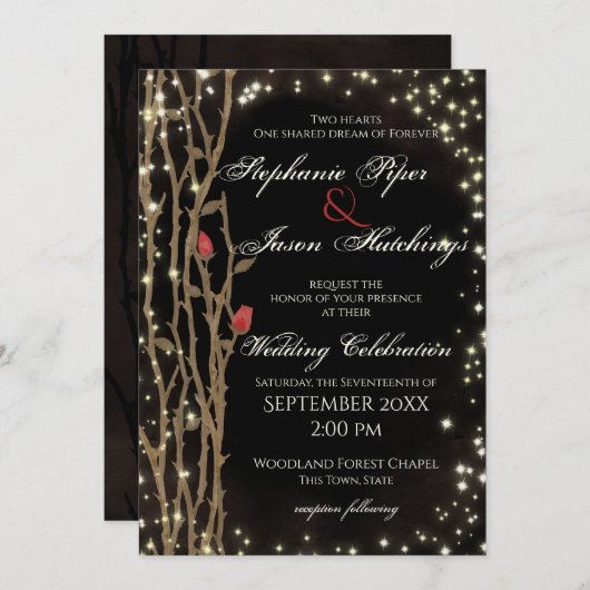 Fairy Tale Forest Wedding Kaart (Voorkant / Achterkant)