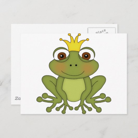Fairy Tale Frog Prince with Crown Briefkaart (Voorkant / Achterkant)
