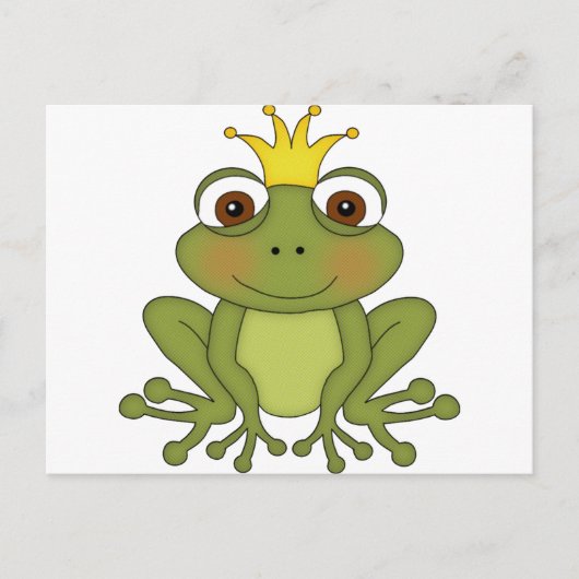 Fairy Tale Frog Prince with Crown Briefkaart (Voorkant)