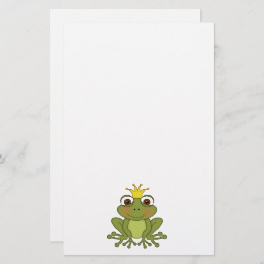 Fairy Tale Frog Prince with Crown Briefpapier (Voorkant / Achterkant)