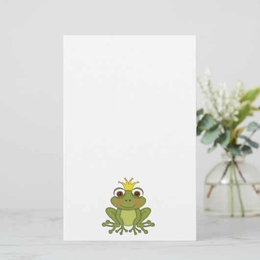 Fairy Tale Frog Prince with Crown Briefpapier (Staand voorkant)
