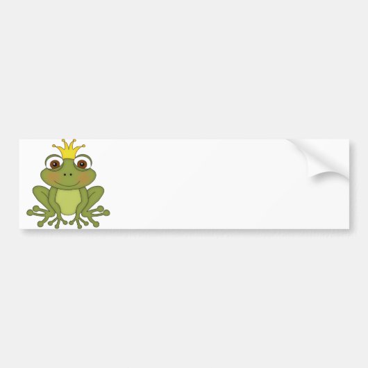 Fairy Tale Frog Prince with Crown Bumpersticker (Voorkant)