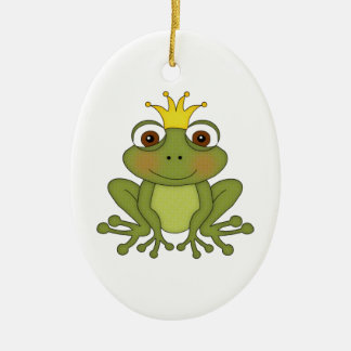 Fairy Tale Frog Prince with Crown Keramisch Ornament