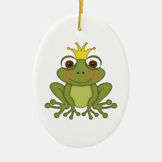 Fairy Tale Frog Prince with Crown Keramisch Ornament (Voorkant)