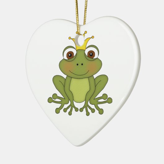 Fairy Tale Frog Prince with Crown Keramisch Ornament (Links)