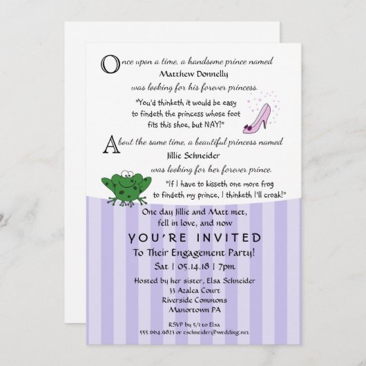 Fairy Tale Fun Engagement Party 5x7 uitnodiging (Voorkant / Achterkant)