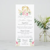 Fairy Tale Gold Princess Carriage and Pink Flowers Menu (Staand voorkant)