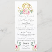 Fairy Tale Gold Princess Carriage and Pink Flowers Menu (Voorkant)