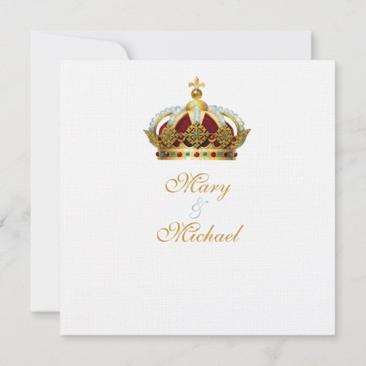 Fairy Tale Gold Royal Crown Save the Date (Achterkant)