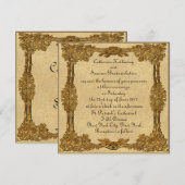 Fairy Tale Gold Wedding Invitation Kaart (Voorkant / Achterkant)