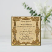 Fairy Tale Gold Wedding Invitation Kaart (Staand voorkant)