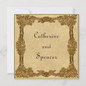 Fairy Tale Gold Wedding Invitation Kaart (Achterkant)