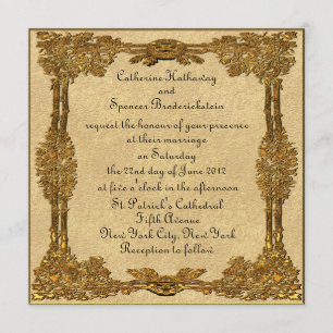 Fairy Tale Gold Wedding Invitation Kaart