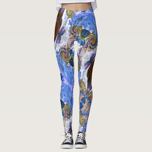 Fairy Tale Hearts Blue Leggings (Voorkant)