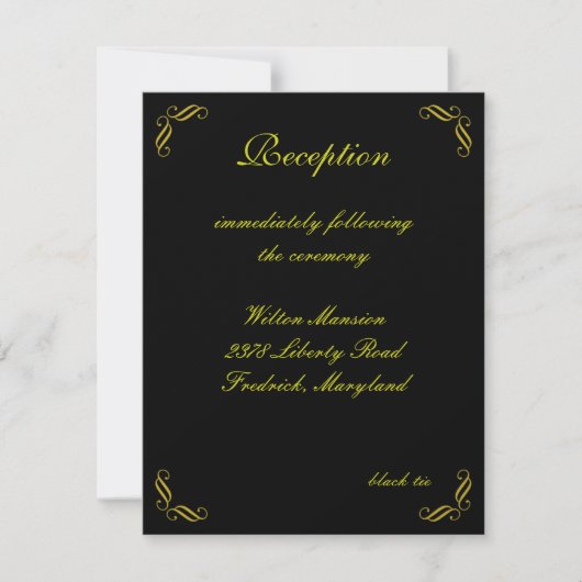 Fairy Tale in Black Reception Card (zwart) Kaart (Voorkant)