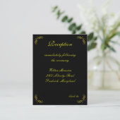 Fairy Tale in Black Reception Card (zwart) Kaart (Staand voorkant)