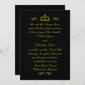 Fairy Tale in Black Wedding Invitation (zwart) Kaart (Voorkant / Achterkant)
