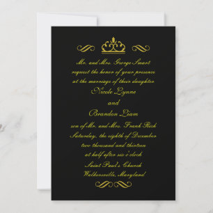 Fairy Tale in Black Wedding Invitation (zwart) Kaart