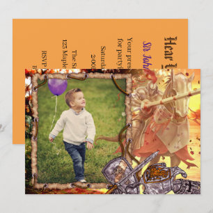 Fairy Tale Knight on Horse Photo Birthday Kaart